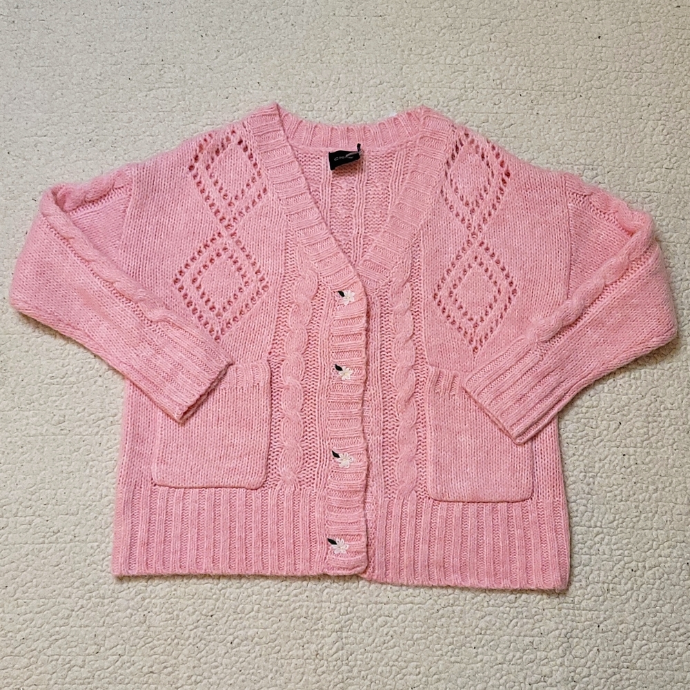 NWOT Cliche Daisy Button Down Cardigan in Pink